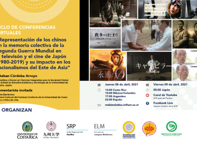 Ciclo de conferencias virtuales: Representación de los chinos en la memoria colectiva de la Segunda Guerra Mundial en la televisión y el cine de Japón (1980-2019) y su impacto en los nacionalismos del Este de Asia