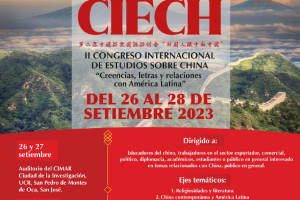 inscripción al II Congreso Internacional de Estudios sobre China (II CIECH): "Religiosidades y literatura y relaciones con América Latina"